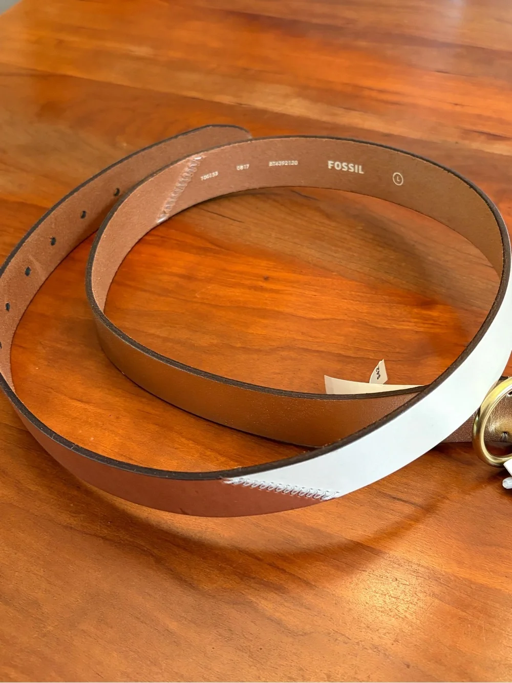 Fossil Belt Geo Colorblock Vanilla Size Large NWT